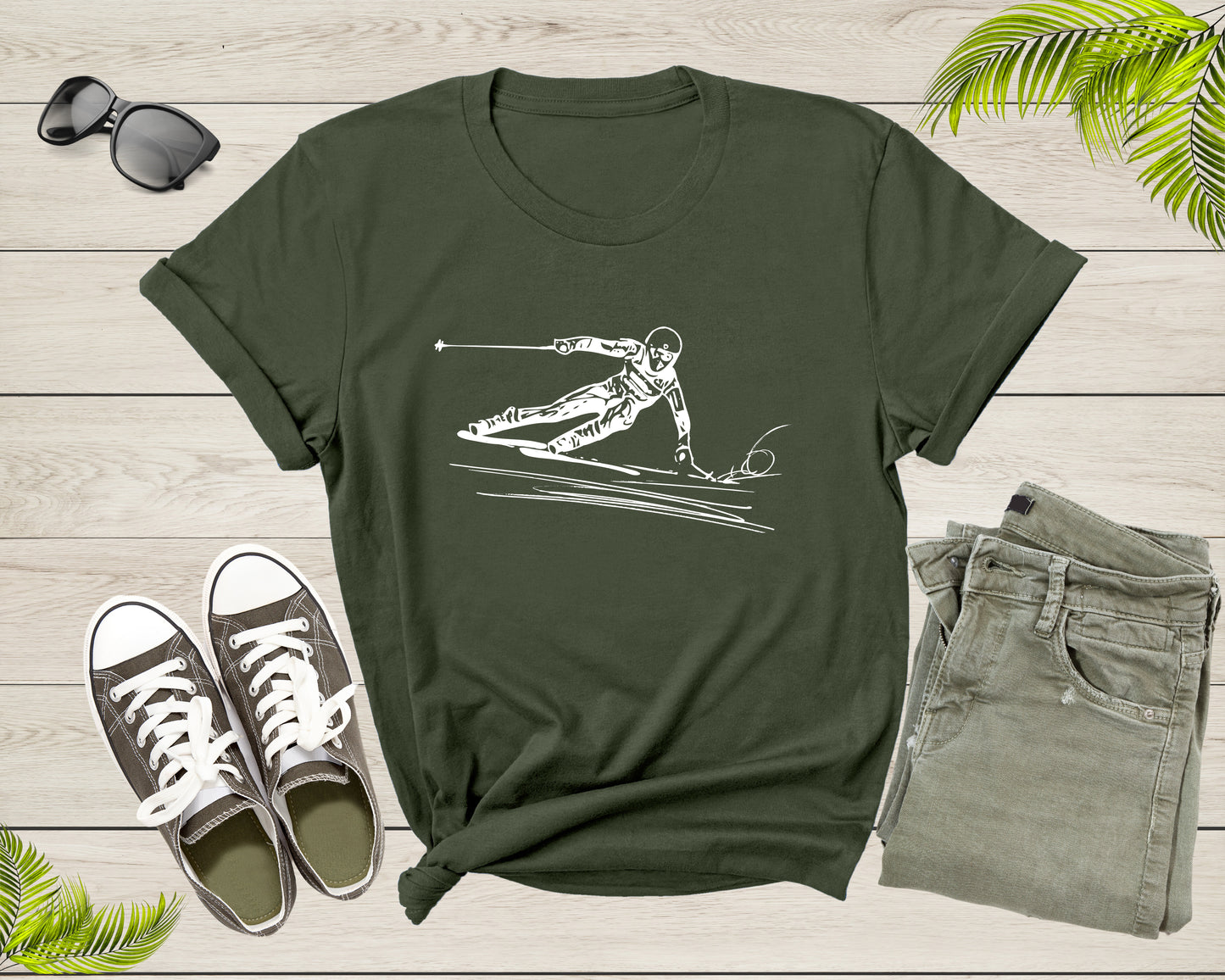 Extreme Sports Skiing Snow Winter Ski Downhill Slalom Skier T-Shirt Ski Lover Gift T Shirt for Men Women Kids Boys Girls Graphic Tshirt