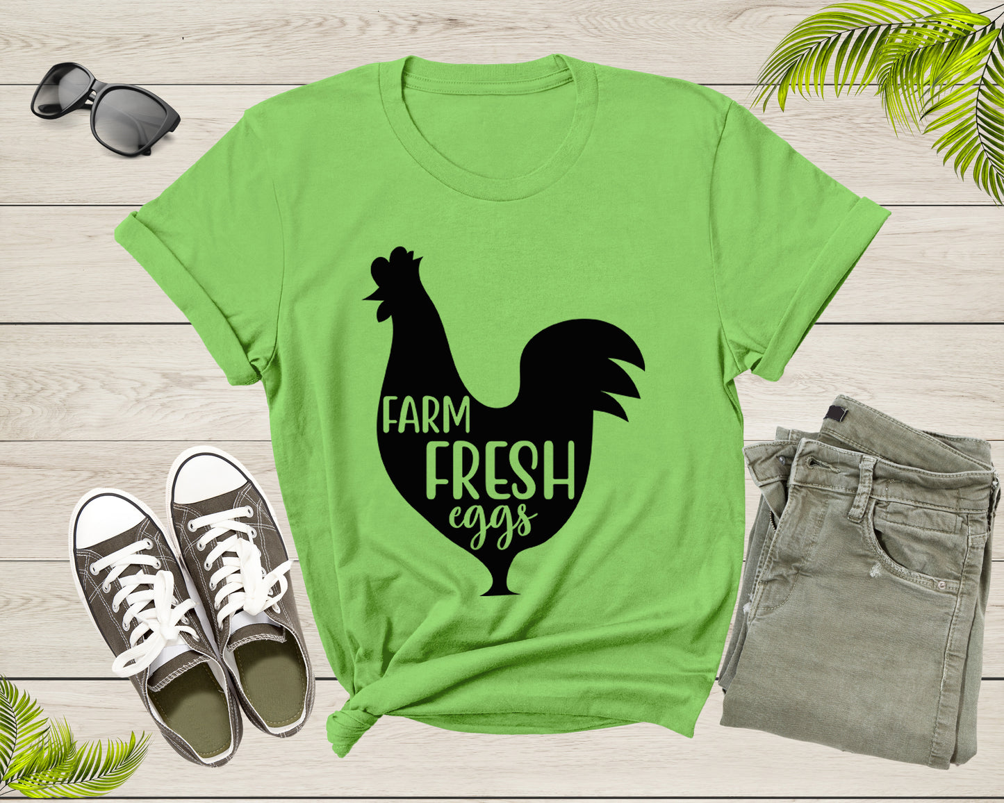 Farm Fresh Eggs Chicken Hen Chick Silhouette for Men Women T-Shirt Chicken Lover Gift T Shirt for Men Women Kids Boys Girls Graphic Tshirt