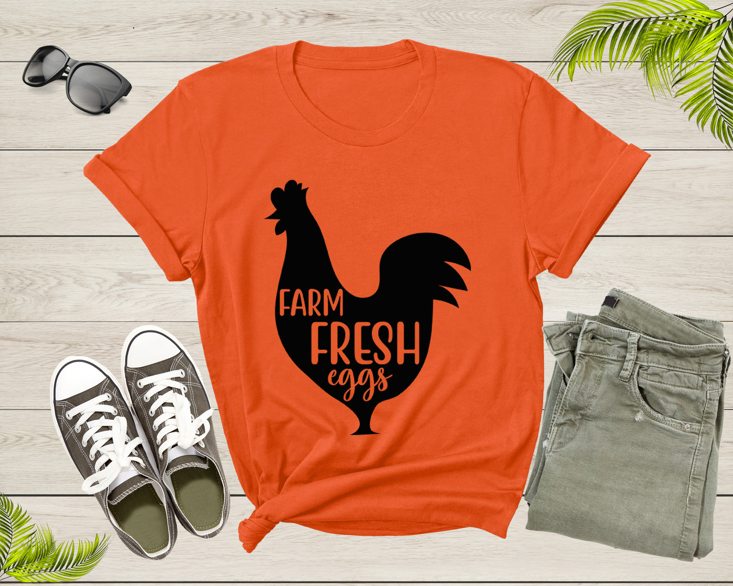 Farm Fresh Eggs Chicken Hen Chick Silhouette for Men Women T-Shirt Chicken Lover Gift T Shirt for Men Women Kids Boys Girls Graphic Tshirt