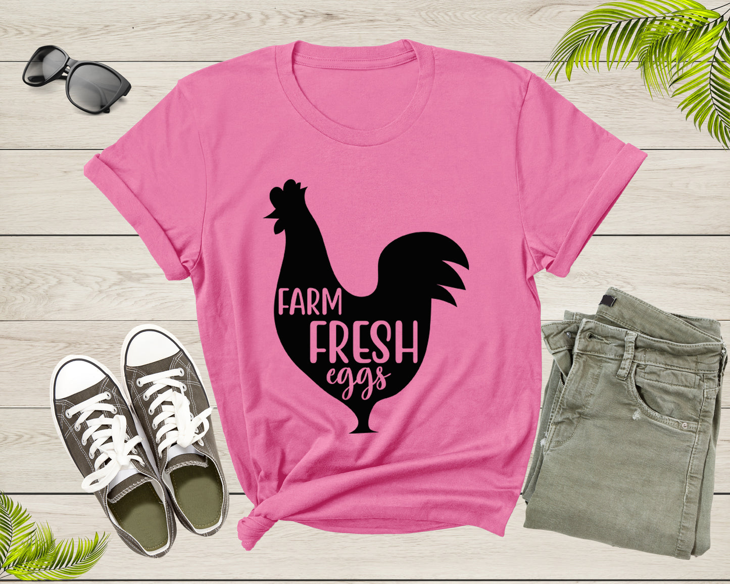 Farm Fresh Eggs Chicken Hen Chick Silhouette for Men Women T-Shirt Chicken Lover Gift T Shirt for Men Women Kids Boys Girls Graphic Tshirt