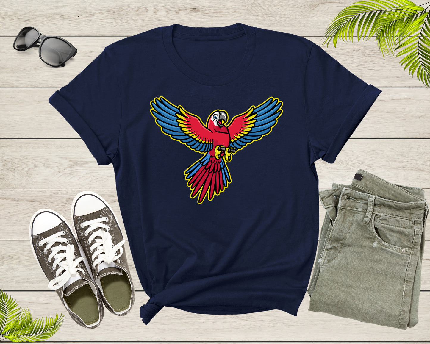 Flying Cute Colorful Parrot Tropic Exotic Bird for Men Women T-Shirt Parrot Lover Gift T Shirt for Men Women Kids Boys Girls Graphic Tshirt