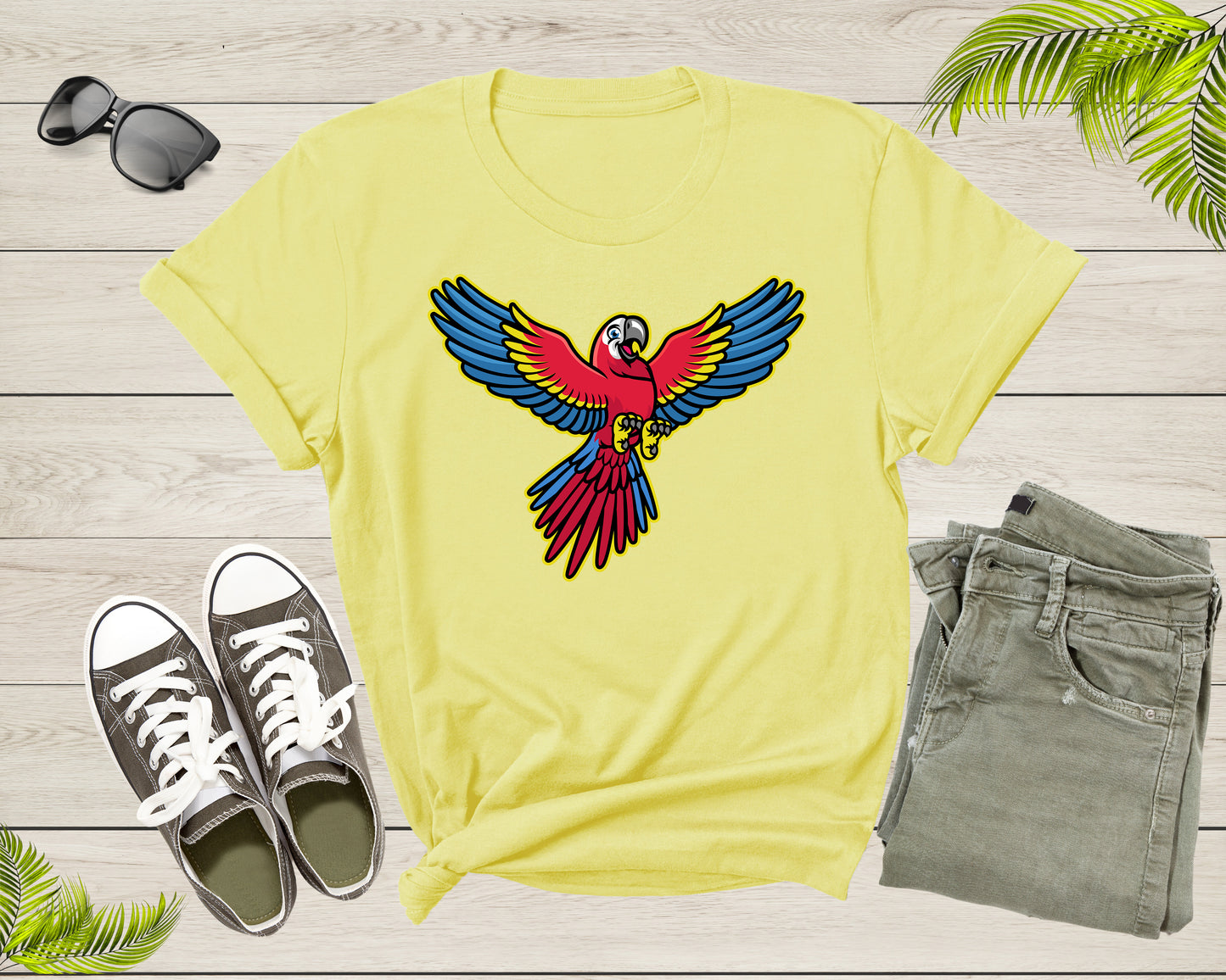 Flying Cute Colorful Parrot Tropic Exotic Bird for Men Women T-Shirt Parrot Lover Gift T Shirt for Men Women Kids Boys Girls Graphic Tshirt