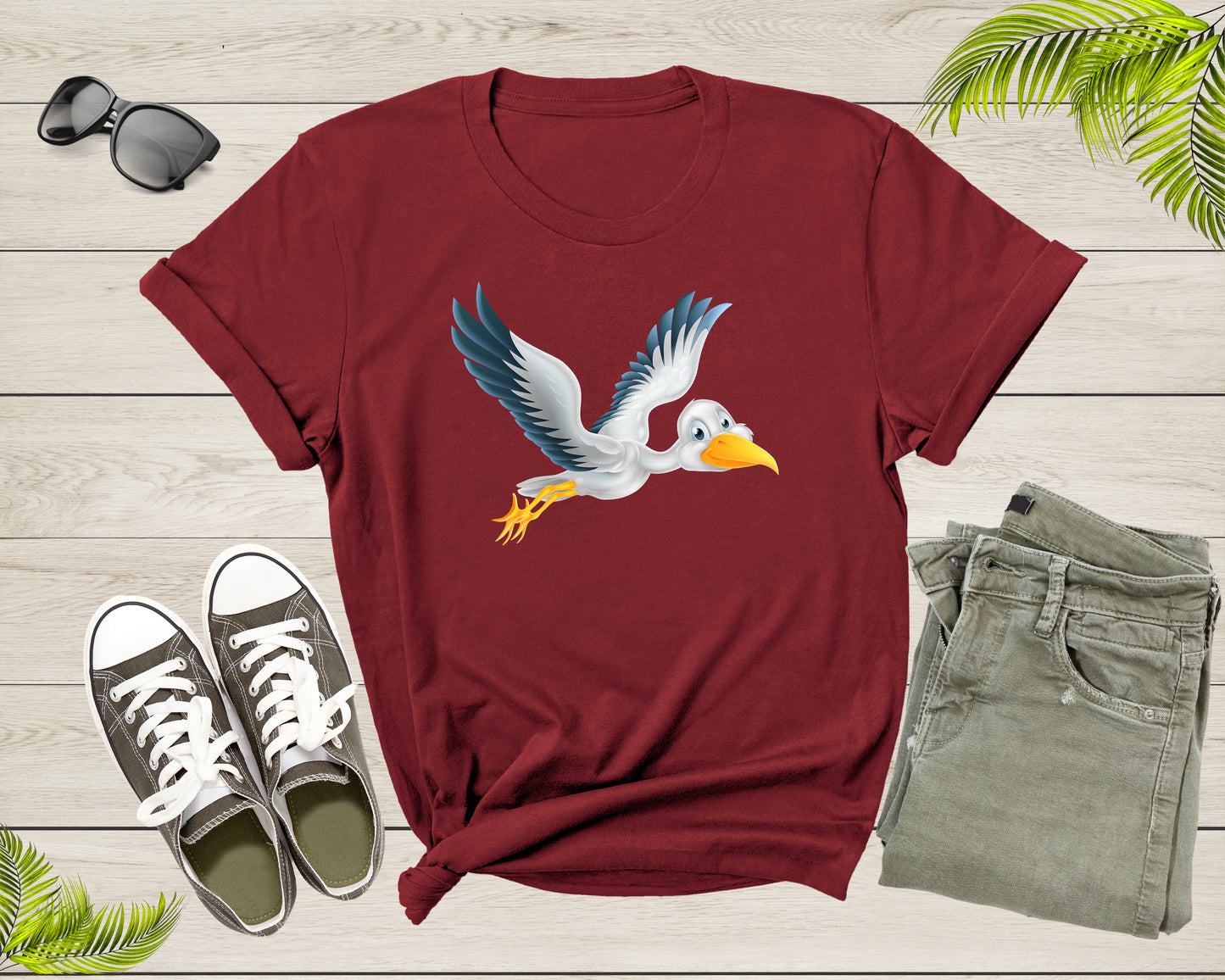 Flying Cute White Stork Bird Animal Migratory Family Bird T-shirt Stork Shirt Bird Lover Shirt Shoebill Stork Shirt Shoebill Stork Gift