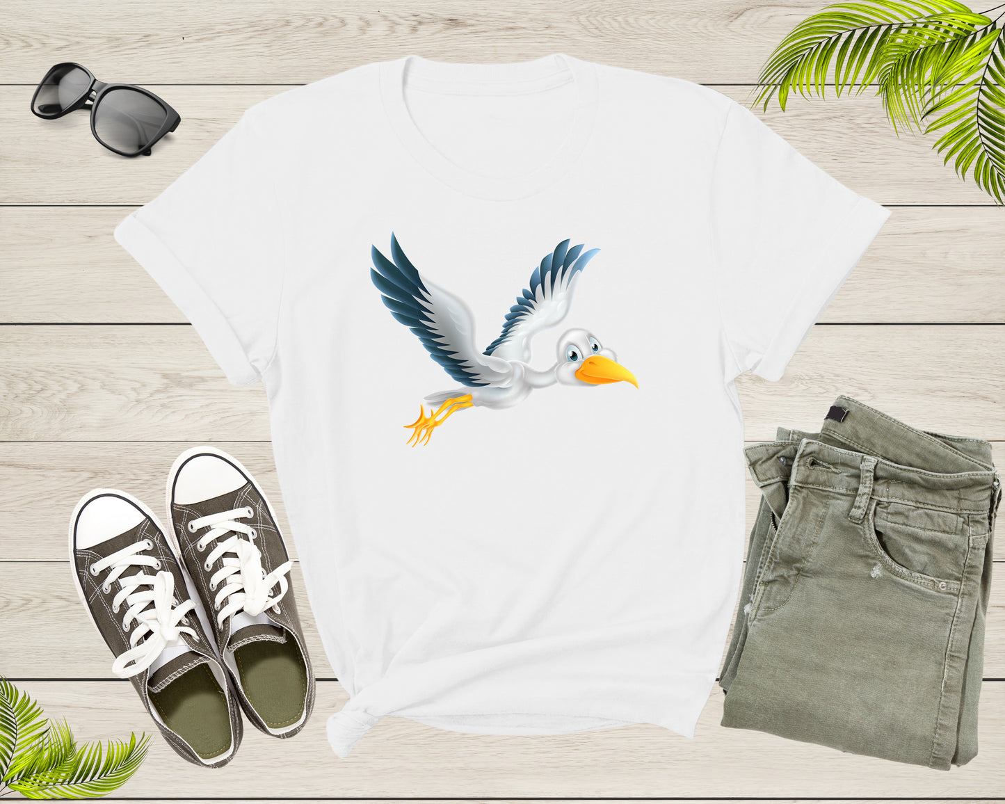 Flying Cute White Stork Bird Animal Migratory Family Bird T-shirt Stork Shirt Bird Lover Shirt Shoebill Stork Shirt Shoebill Stork Gift