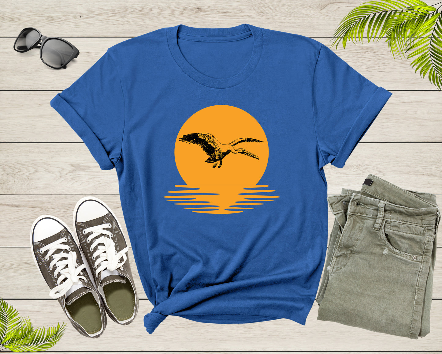 Flying Pelican Bird Animal Sunset Nature For Men Women Kids T-shirt Vintage Retro Pelican Print Shirt Outfit Youth Graphic Design Tshirt