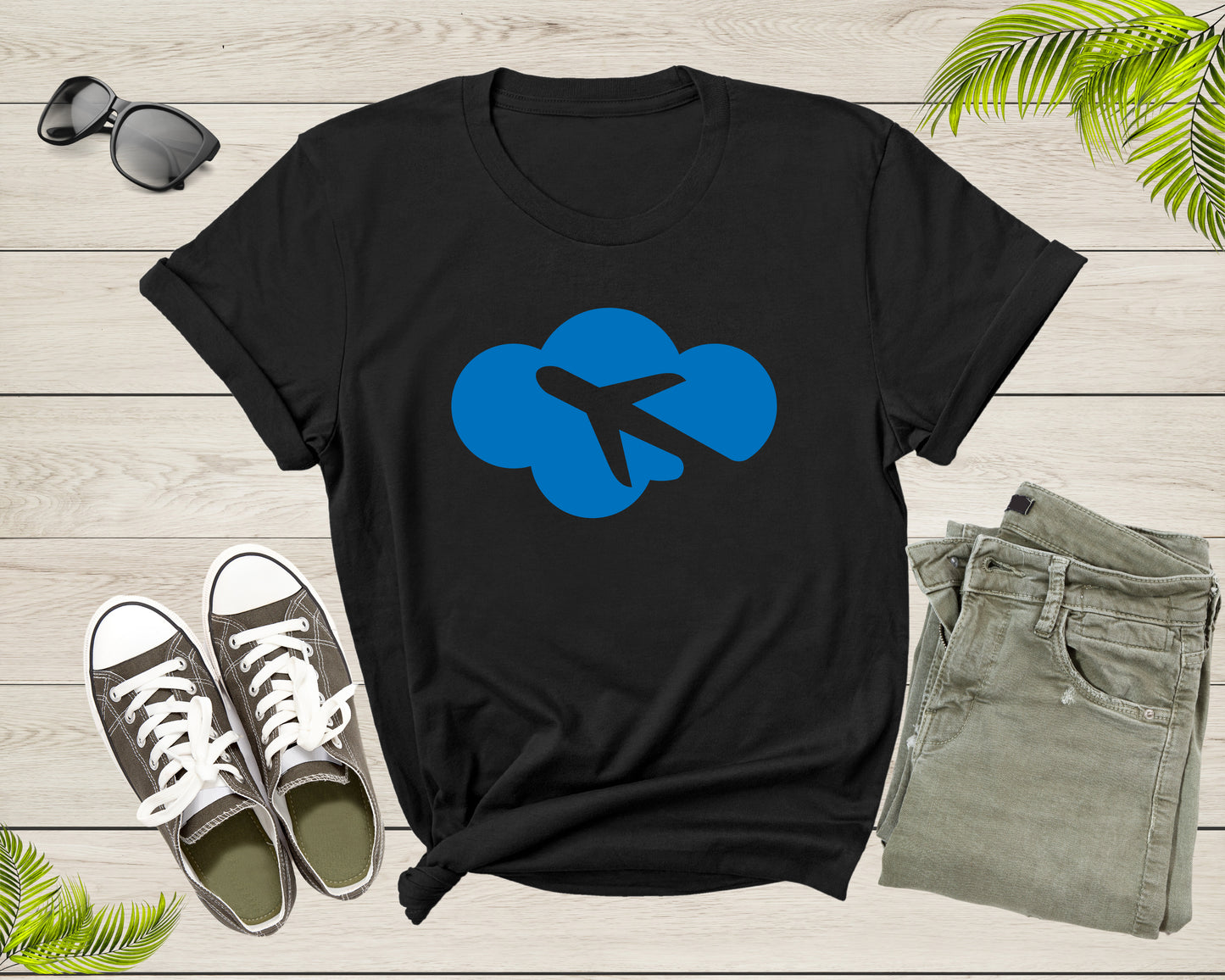 Flying Plane Airplane Aircraft Airliner Jet Blue Cloud T-Shirt Plane Lover Gift T Shirt for Men Women Kids Boys Girls Graphic Tshirt