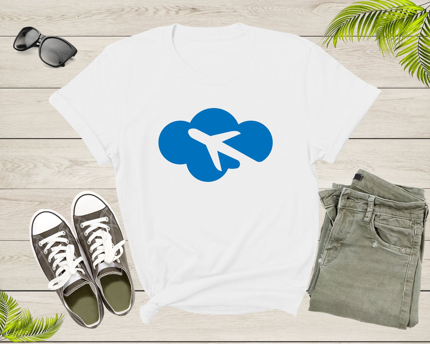 Flying Plane Airplane Aircraft Airliner Jet Blue Cloud T-Shirt Plane Lover Gift T Shirt for Men Women Kids Boys Girls Graphic Tshirt