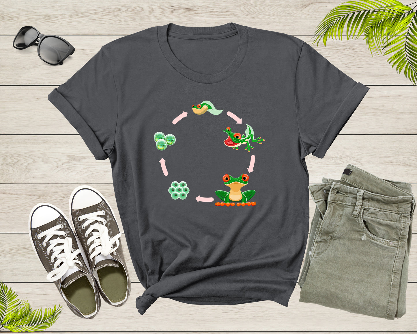 Frog Toad Egg Growth Cycle Animal Nature Frog Ecosystem T-Shirt Frog Lover Gift T Shirt for Men Women Kids Boys Girls Graphic Tshirt