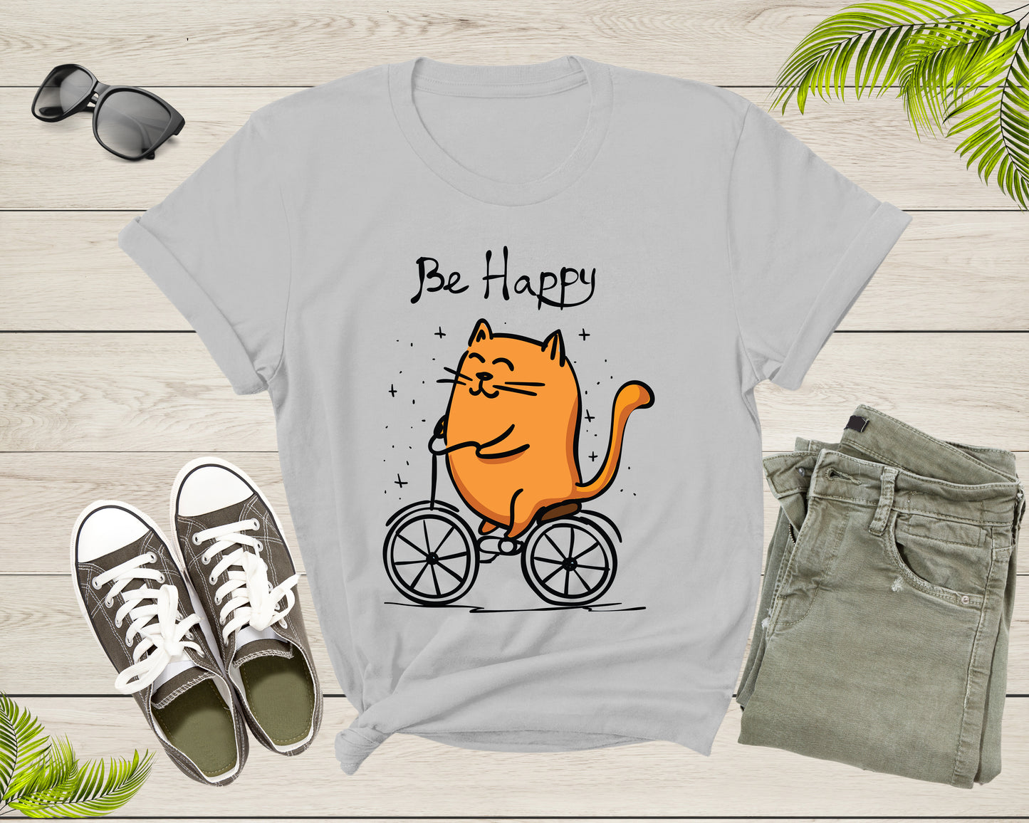 Funny Cat Bicycle Lover Gift Idea Shirt Women Men Kid Boys Girls Bicycle Kitten Tshirt Design Bike Lover Birthday Present Dad Mom T-shirt