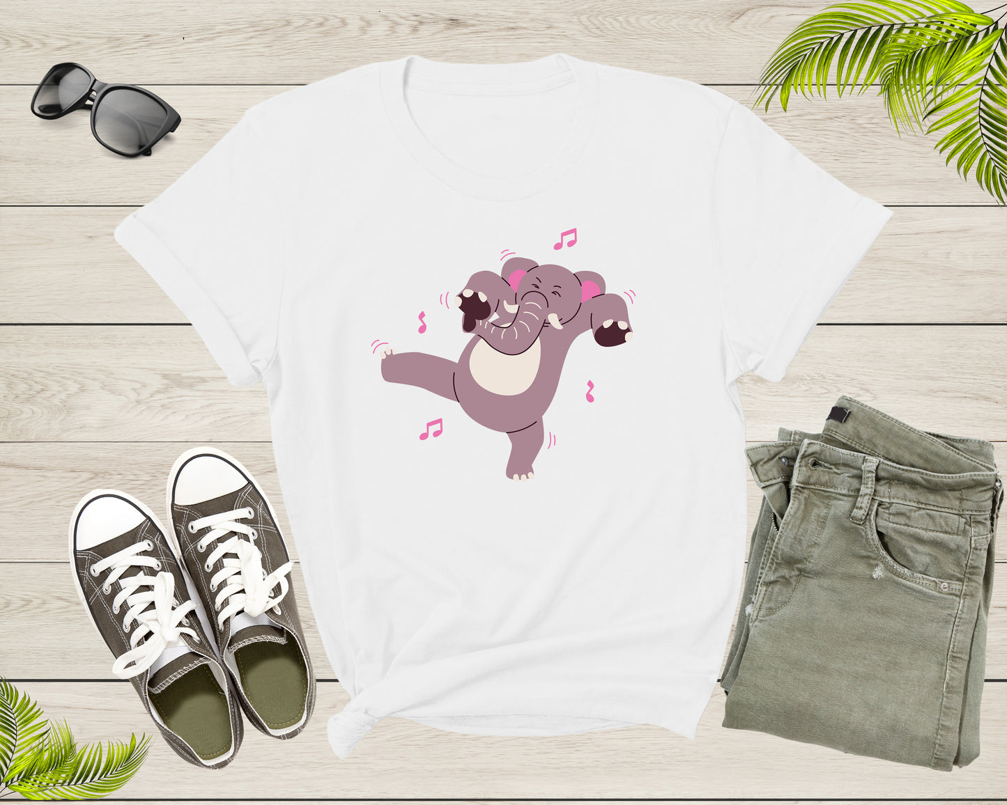 Funny Cute Dancing Elephant for Men Women Kids Boys Girls T-Shirt Elephant Lover Gift T Shirt for Men Women Kids Boys Girls Graphic Tshirt