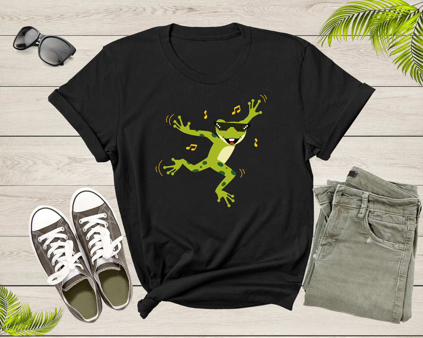 Funny Cute Green Dancing Frog Toad Cartoon for Women Men T-Shirt Frog Lover Gift T Shirt for Men Women Kids Boys Girls Graphic Tshirt