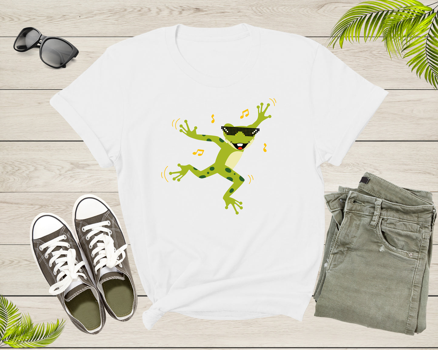 Funny Cute Green Dancing Frog Toad Cartoon for Women Men T-Shirt Frog Lover Gift T Shirt for Men Women Kids Boys Girls Graphic Tshirt