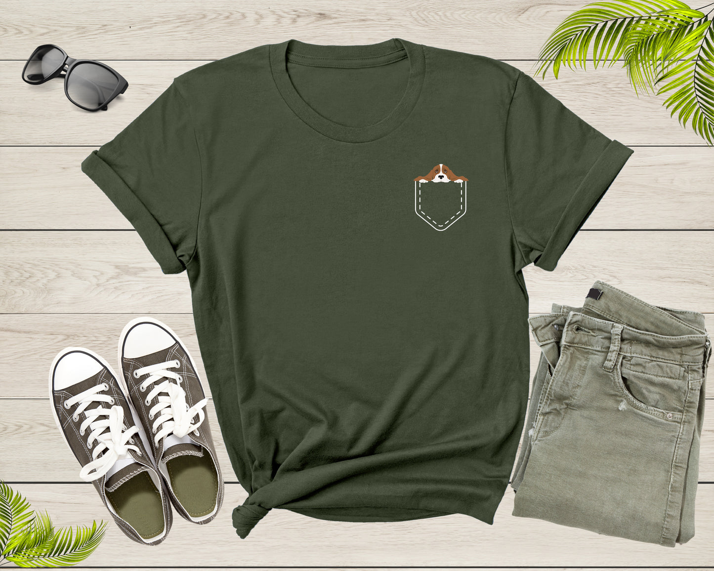 Funny Cute Pet Dog Doggie Puppy Animal in Pocket Men Women T-Shirt Dog Puppy Lover Gift T Shirt for Men Women Kids Boys Girls Graphic Tshirt