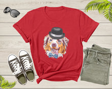 Load image into Gallery viewer, Funny Cute Pet Dog Doggie Puppy Animal Wearing Black Hat T-Shirt Dog Puppy Lover Gift T Shirt for Men Women Kids Boys Girls Graphic Tshirt