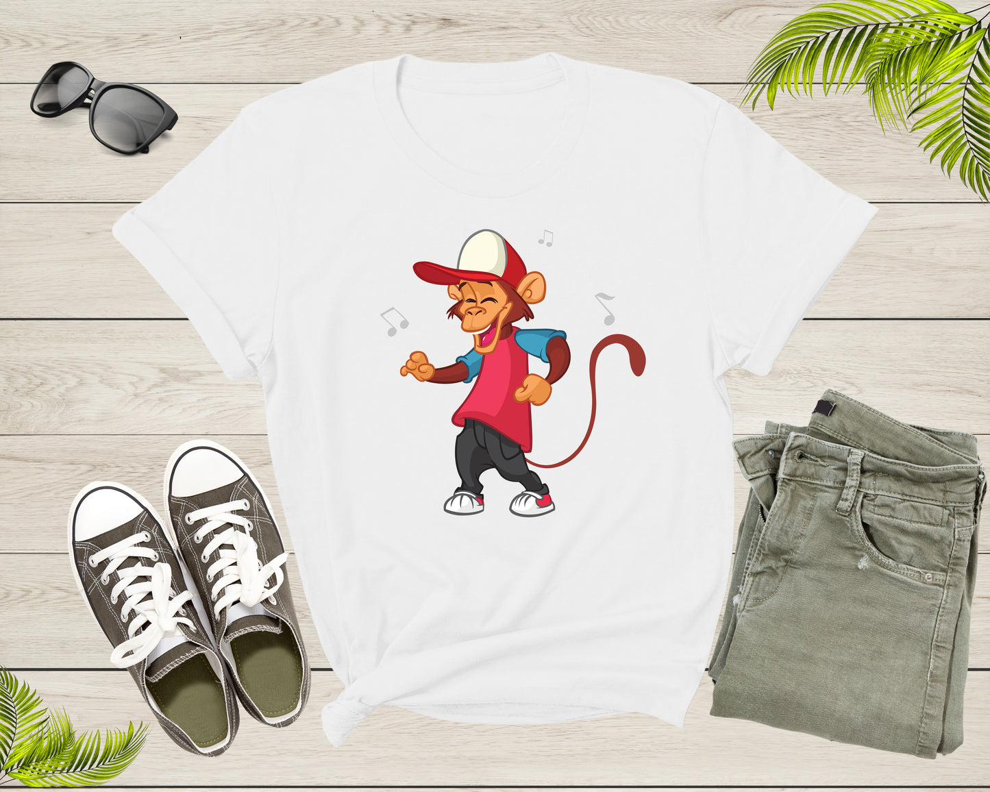 Funny Dancing Monkey Ape Music Note for Men Women Boys Girls T-Shirt Monkey Lover Gift T Shirt for Men Women Kids Boys Girls Graphic Tshirt
