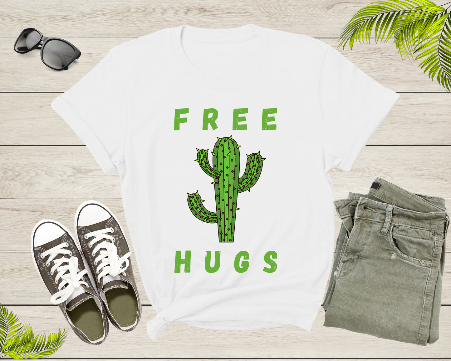 Funny Desert Cactus Plant Tree Lover Free Hugs Sarcastic T-Shirt Cactus Lover Gift T Shirt for Men Women Kids Boys Girls Graphic Tshirt