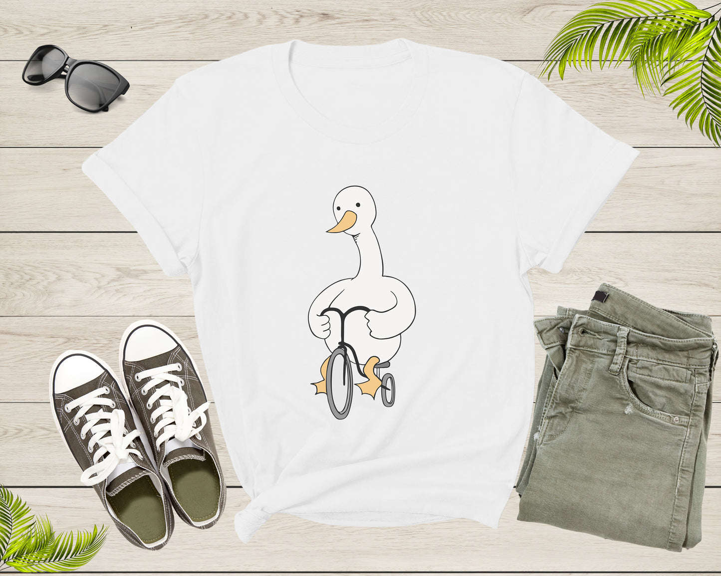 Funny Duck Bicycle Lover Gift Idea Shirt Women Men Kid Boys Girls Bicycle Duck Tshirt Design Bike Lover Birthday Present Dad Mom T-shirt