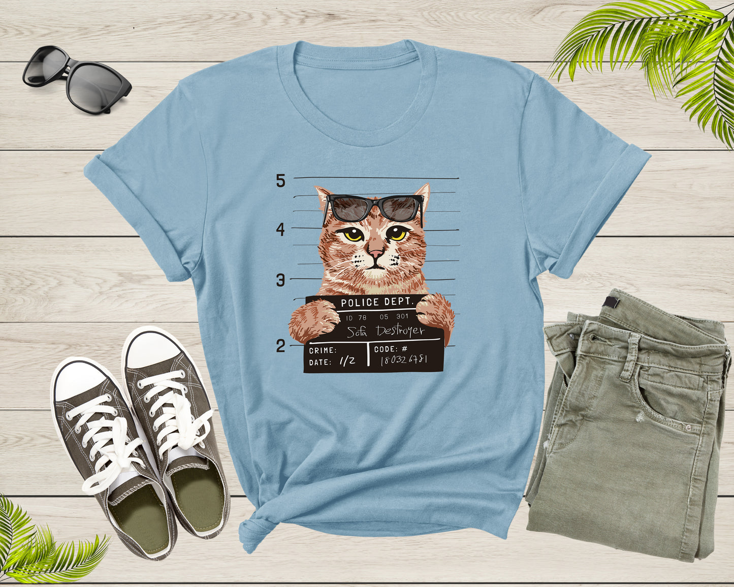 Funny Sofa Destroyer Cat Kitten Kitty with Sun Glasses Cat Shirt T-Shirt Cat Lover Gift T Shirt for Men Women Kids Boys Girls Tshirt
