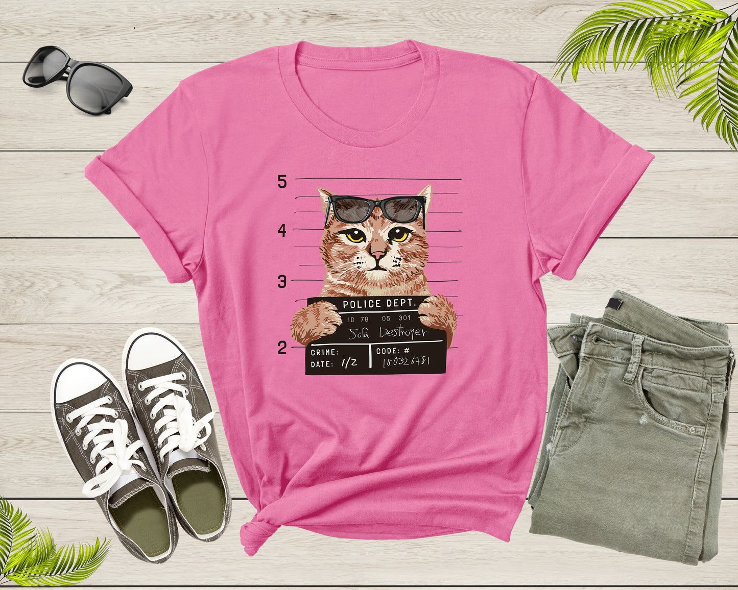 Funny Sofa Destroyer Cat Kitten Kitty with Sun Glasses Cat Shirt T-Shirt Cat Lover Gift T Shirt for Men Women Kids Boys Girls Tshirt