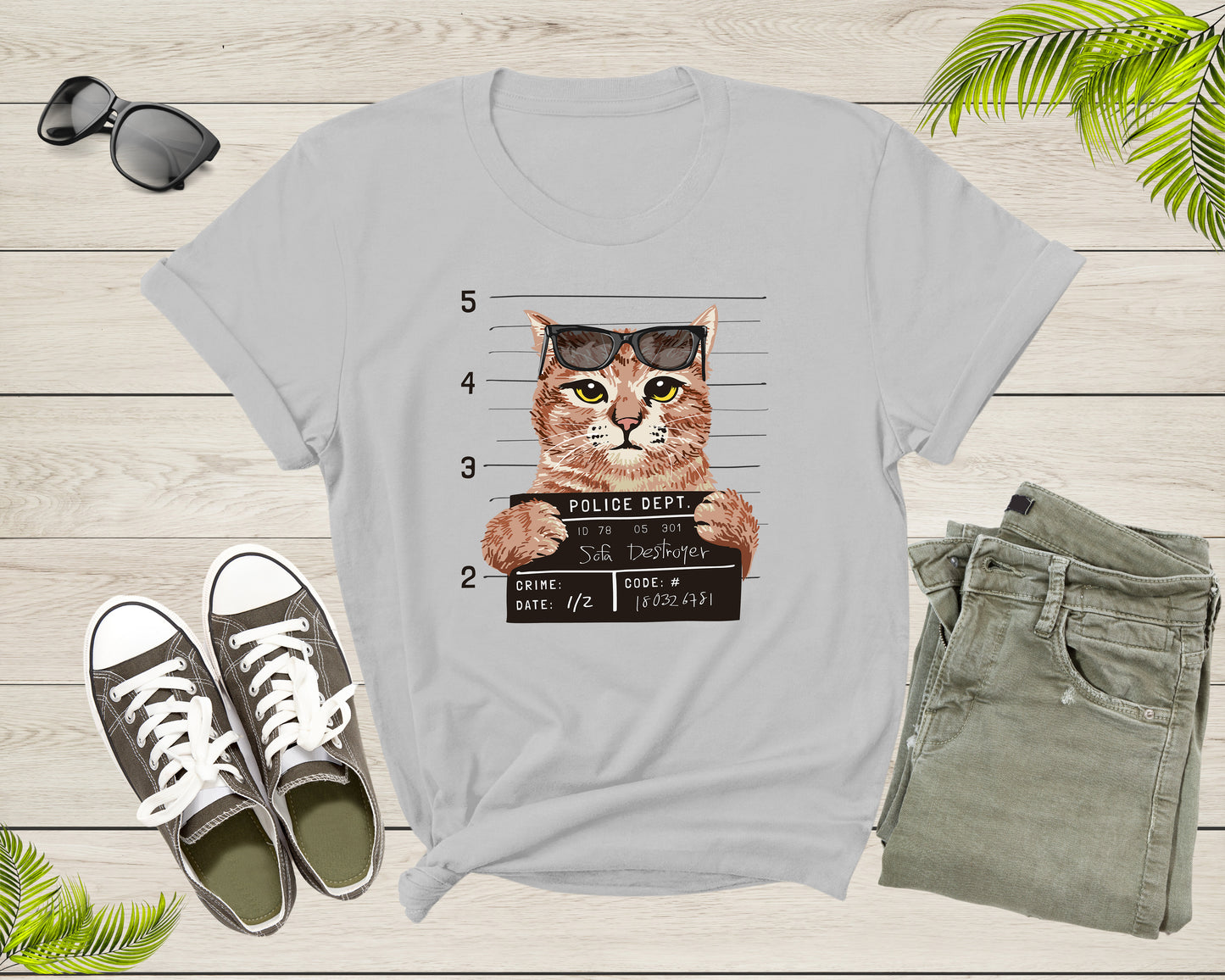 Funny Sofa Destroyer Cat Kitten Kitty with Sun Glasses Cat Shirt T-Shirt Cat Lover Gift T Shirt for Men Women Kids Boys Girls Tshirt