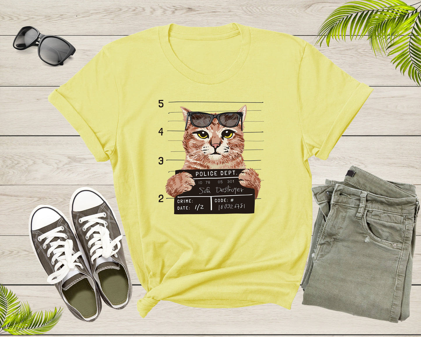 Funny Sofa Destroyer Cat Kitten Kitty with Sun Glasses Cat Shirt T-Shirt Cat Lover Gift T Shirt for Men Women Kids Boys Girls Tshirt