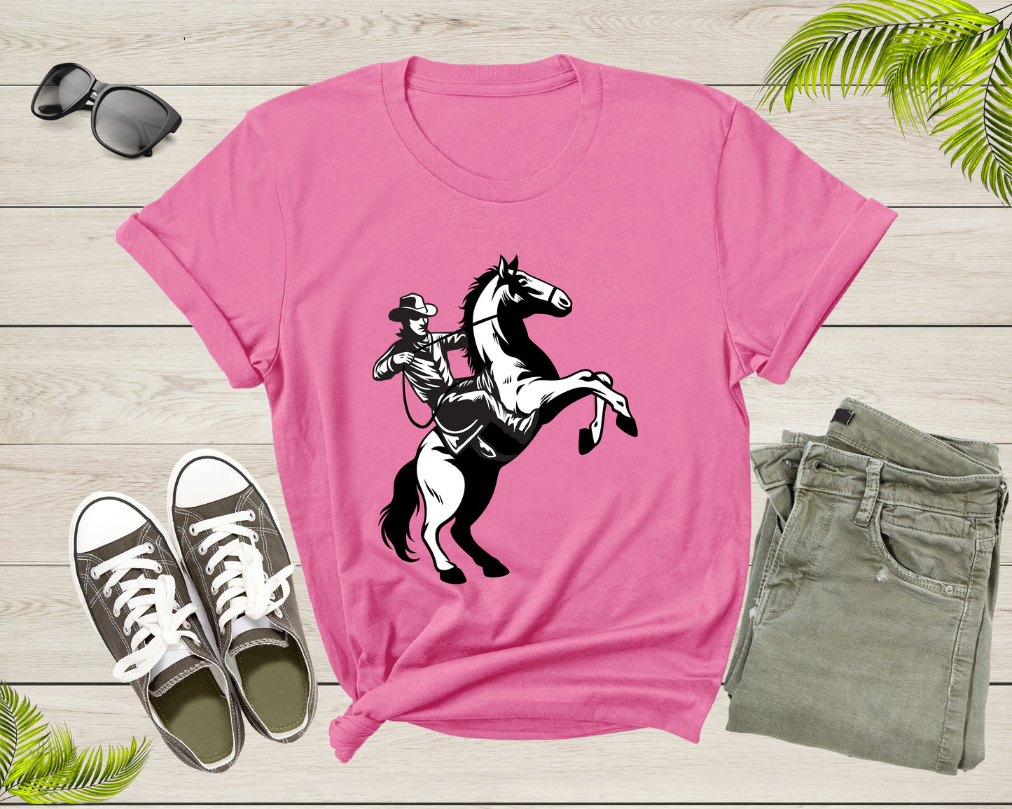 Cool Horse Pony Lover Gift Shirt For Men Women Kids Girls Boys Aesthetic Cowboy Horseback Rider Tshirt Graphic Sunset Silhouette T-shirt