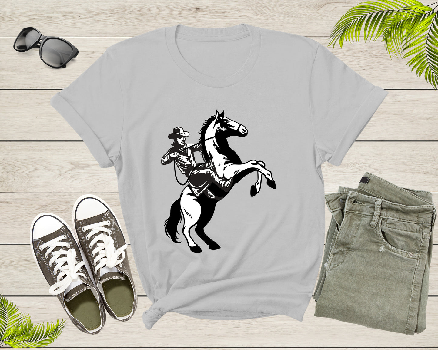 Cool Horse Pony Lover Gift Shirt For Men Women Kids Girls Boys Aesthetic Cowboy Horseback Rider Tshirt Graphic Sunset Silhouette T-shirt