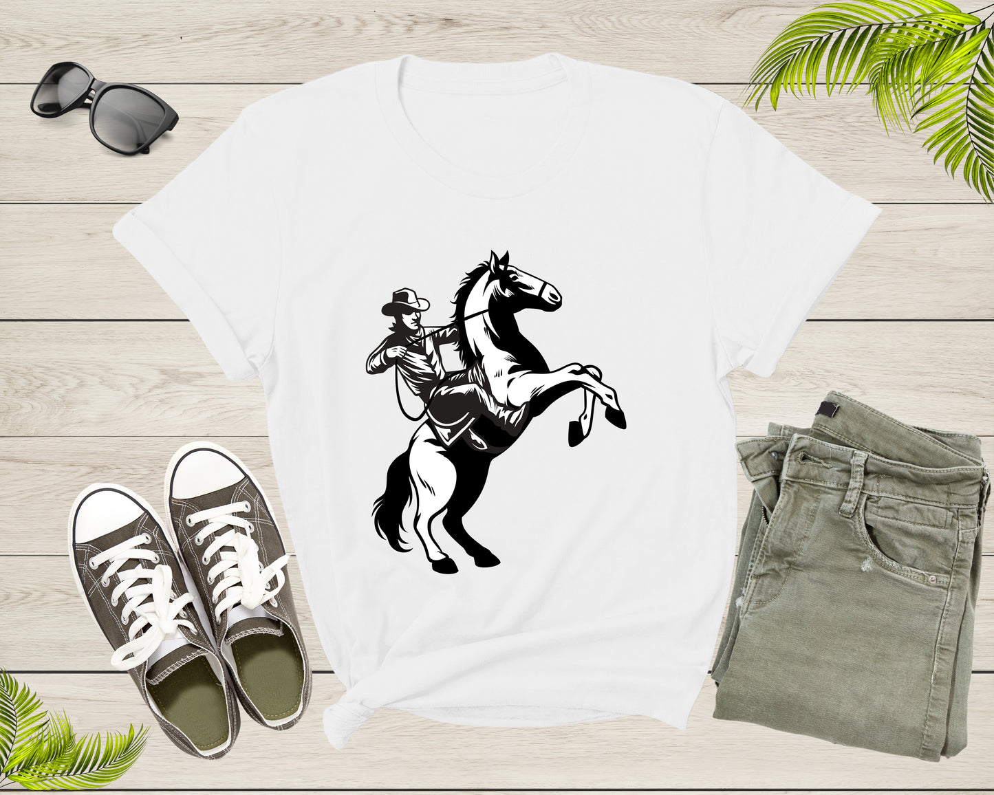 Cool Horse Pony Lover Gift Shirt For Men Women Kids Girls Boys Aesthetic Cowboy Horseback Rider Tshirt Graphic Sunset Silhouette T-shirt