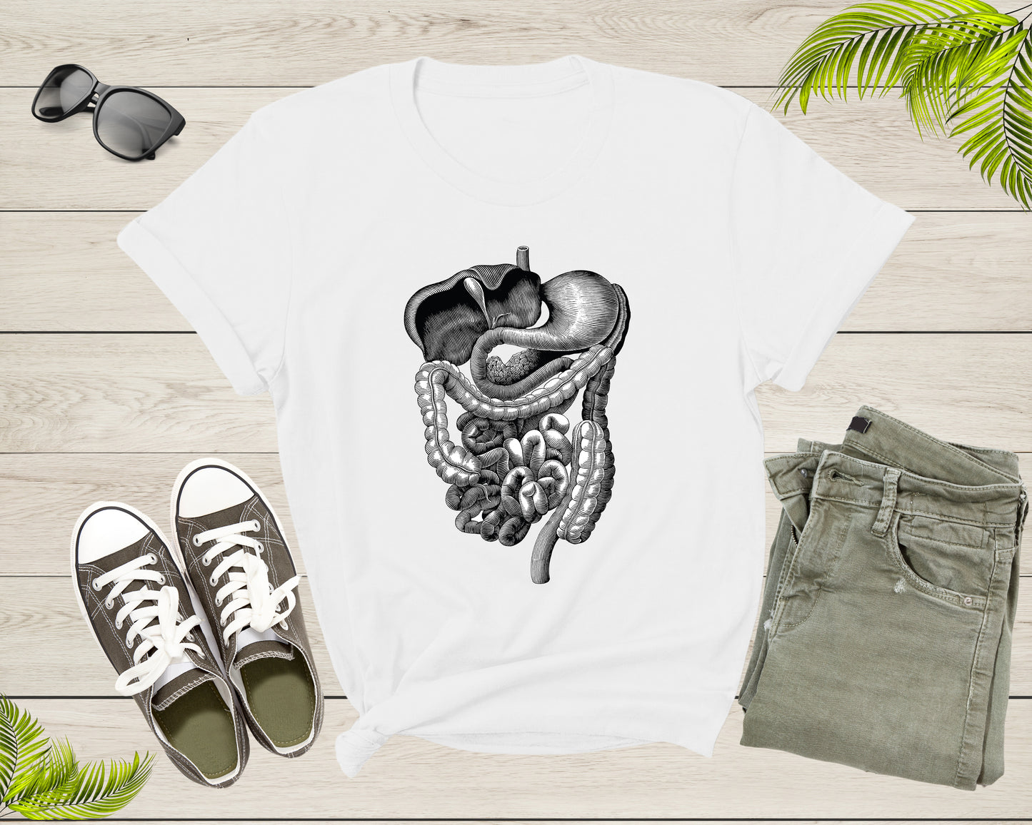 Human Internal Organs Liver Intestine Stomach Body Anatomy Lover T-Shirt Doctor Nurse Gift T Shirt for Men Women Kids Boys Girls Tshirt