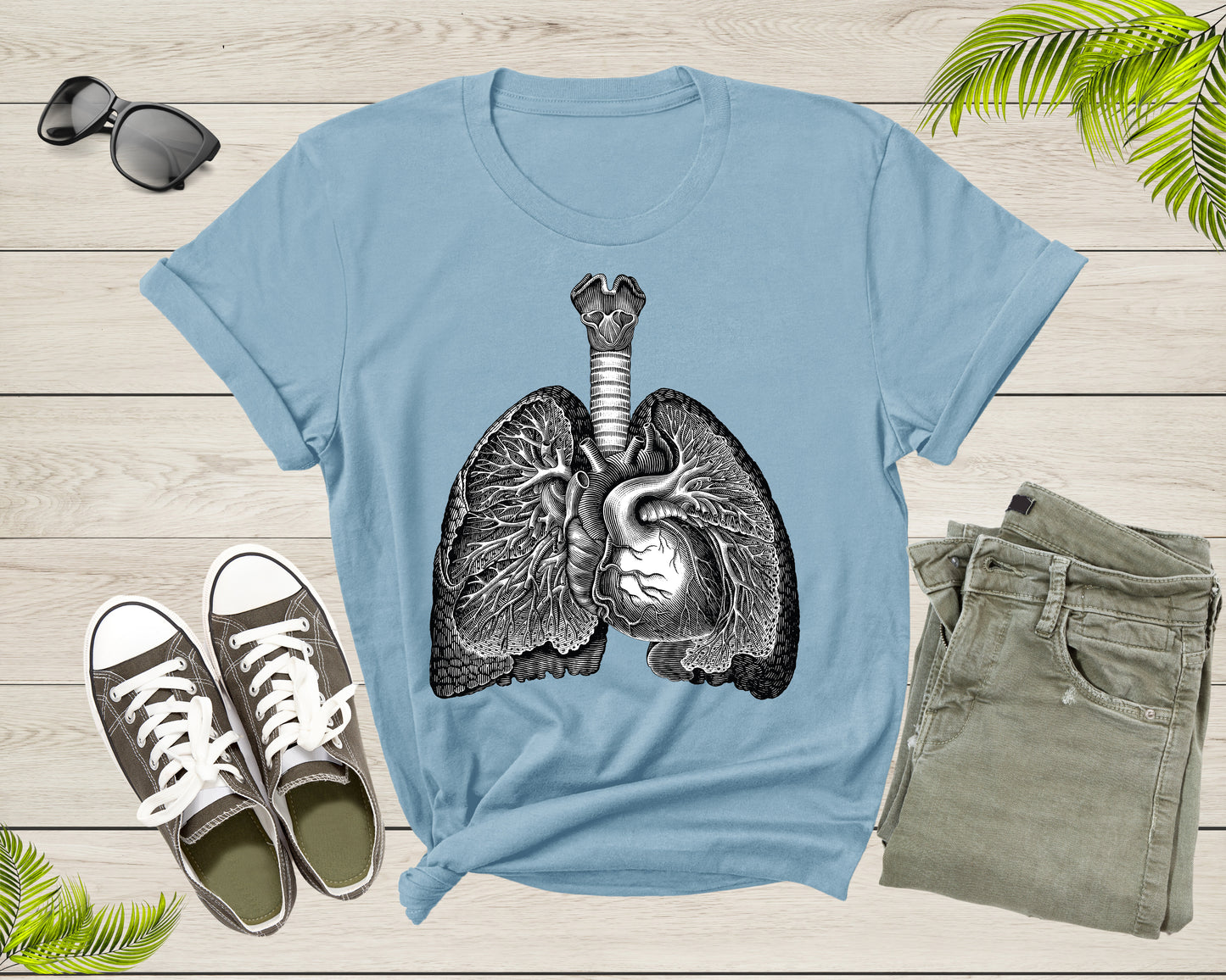 Human Internal Organs Lungs Heart Upper Body Anatomy Lover T-Shirt Doctor Nurse Gift T Shirt for Men Women Kids Boys Girls Tshirt