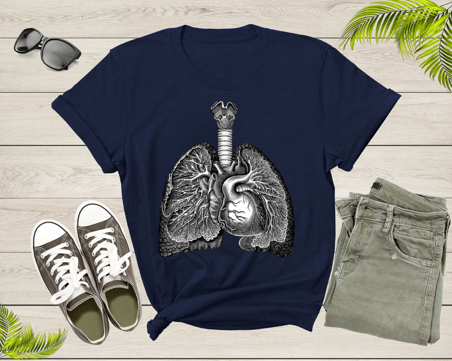 Human Internal Organs Lungs Heart Upper Body Anatomy Lover T-Shirt Doctor Nurse Gift T Shirt for Men Women Kids Boys Girls Tshirt