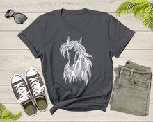 Load image into Gallery viewer, Cool Horse Pony Lover Gift Shirt For Men Women Kids Girls Boys Aesthetic Horse Lover Gift Ideas Tshirt Graphic Horse Head Silhouette T-shirt