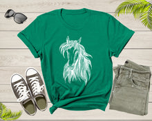 Load image into Gallery viewer, Cool Horse Pony Lover Gift Shirt For Men Women Kids Girls Boys Aesthetic Horse Lover Gift Ideas Tshirt Graphic Horse Head Silhouette T-shirt