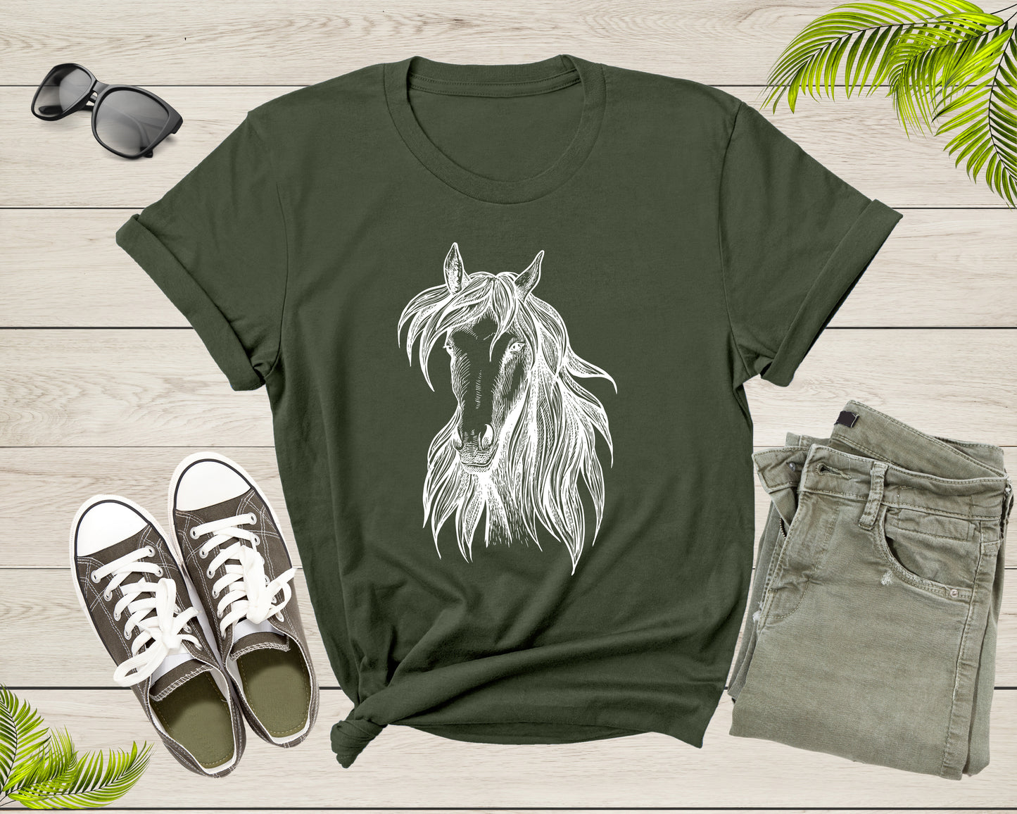 Cool Horse Pony Lover Gift Shirt For Men Women Kids Girls Boys Aesthetic Horse Lover Gift Ideas Tshirt Graphic Horse Head Silhouette T-shirt