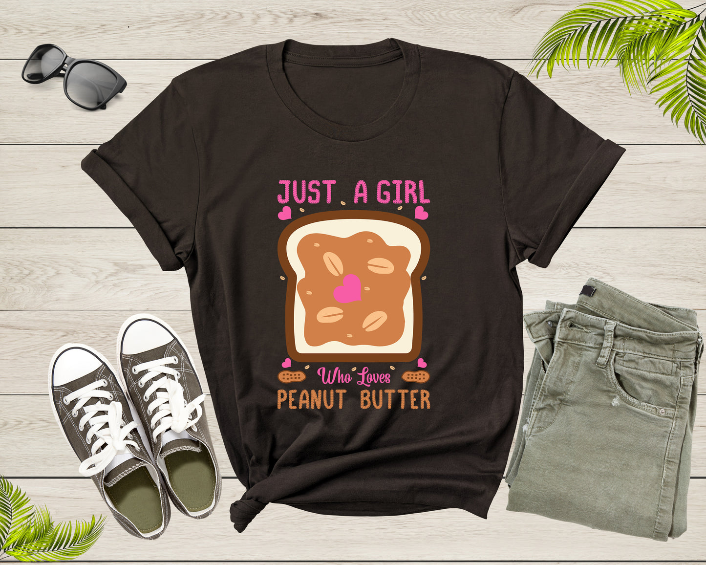 Just A Girl Who Loves Peanut Butter Funny Foodie Lover Gift T-shirt Peanut Butter Jelly Shirt Peanut Butter Lover Tshirt Food Shirt