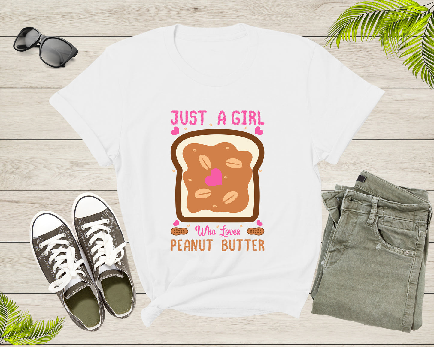 Just A Girl Who Loves Peanut Butter Funny Foodie Lover Gift T-shirt Peanut Butter Jelly Shirt Peanut Butter Lover Tshirt Food Shirt