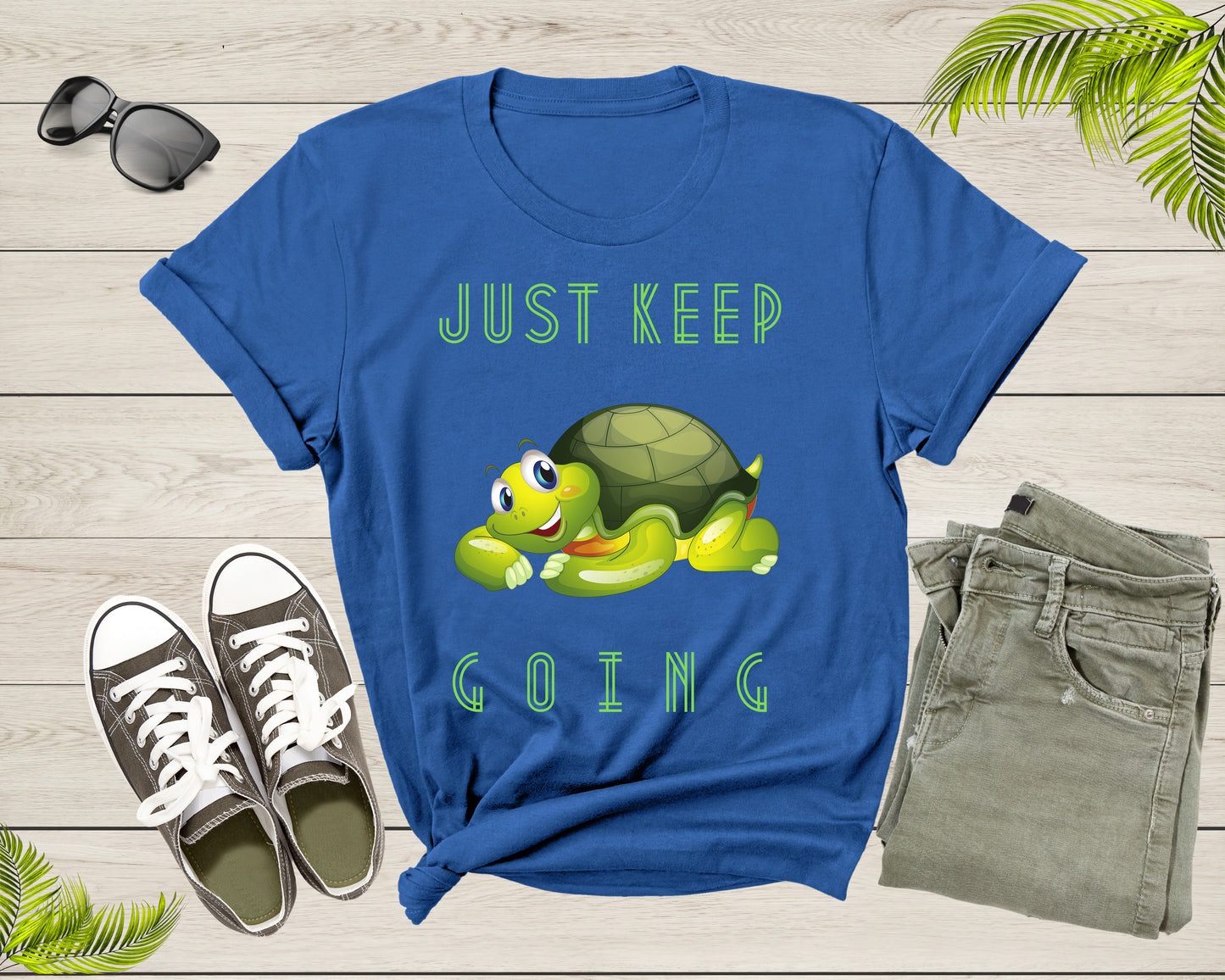 Just Keep Going Cute Turtle Tortoise Motivational Inspire T-Shirt Tortoise Quote Lover Gift T Shirt for Men Women Kids Boys Girls Tshirt