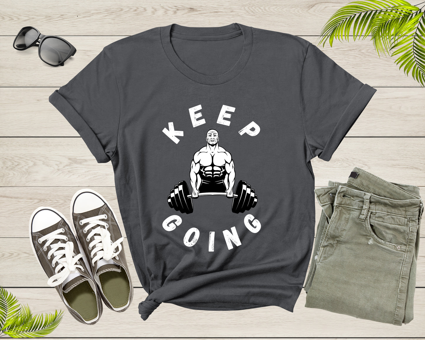 Keep Going Cool Motivational Quote Meme Weightlifter Power T-Shirt GYM Lover Gift T Shirt for Men Women Kids Boys Girls Teens Tshirt