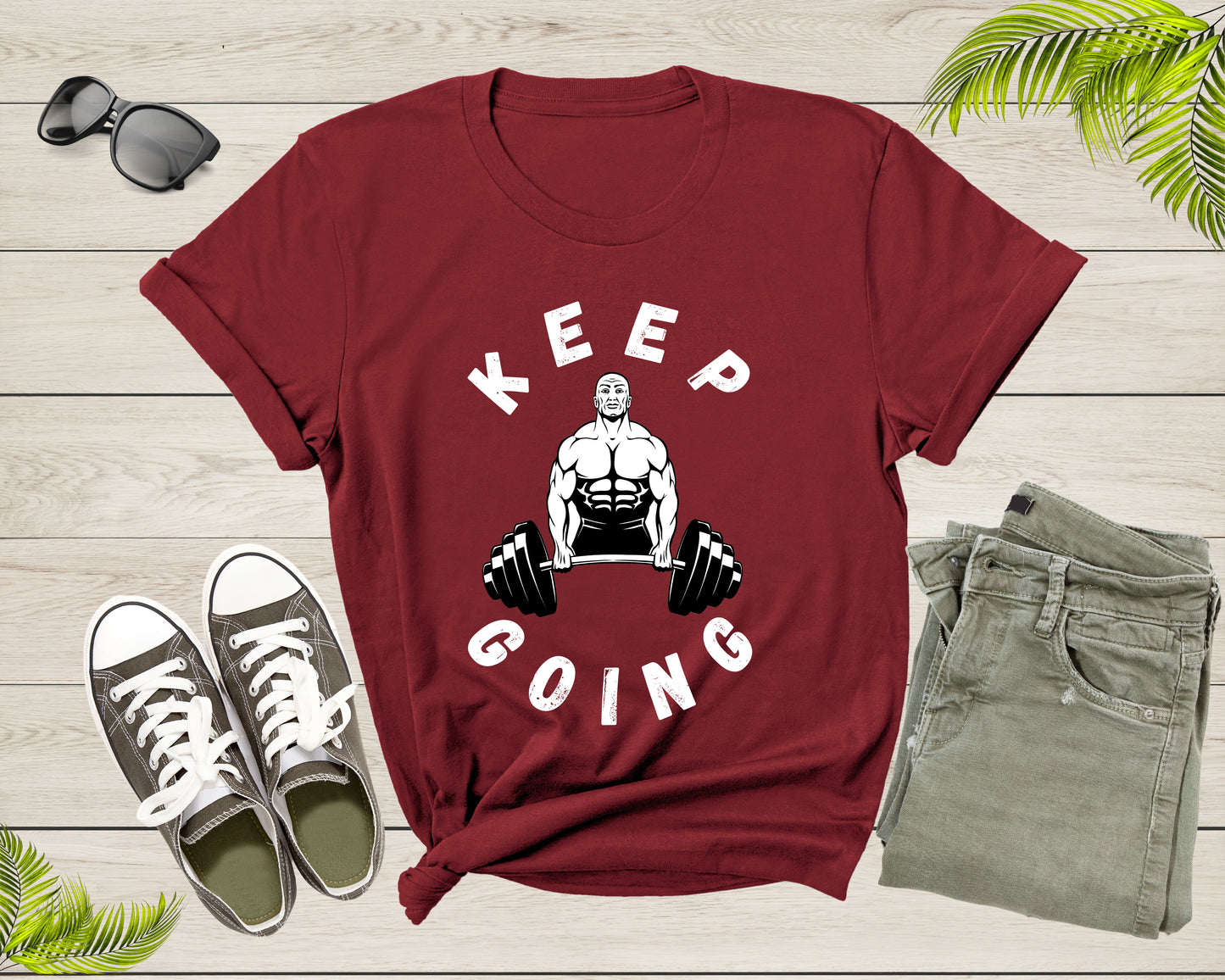 Keep Going Cool Motivational Quote Meme Weightlifter Power T-Shirt GYM Lover Gift T Shirt for Men Women Kids Boys Girls Teens Tshirt