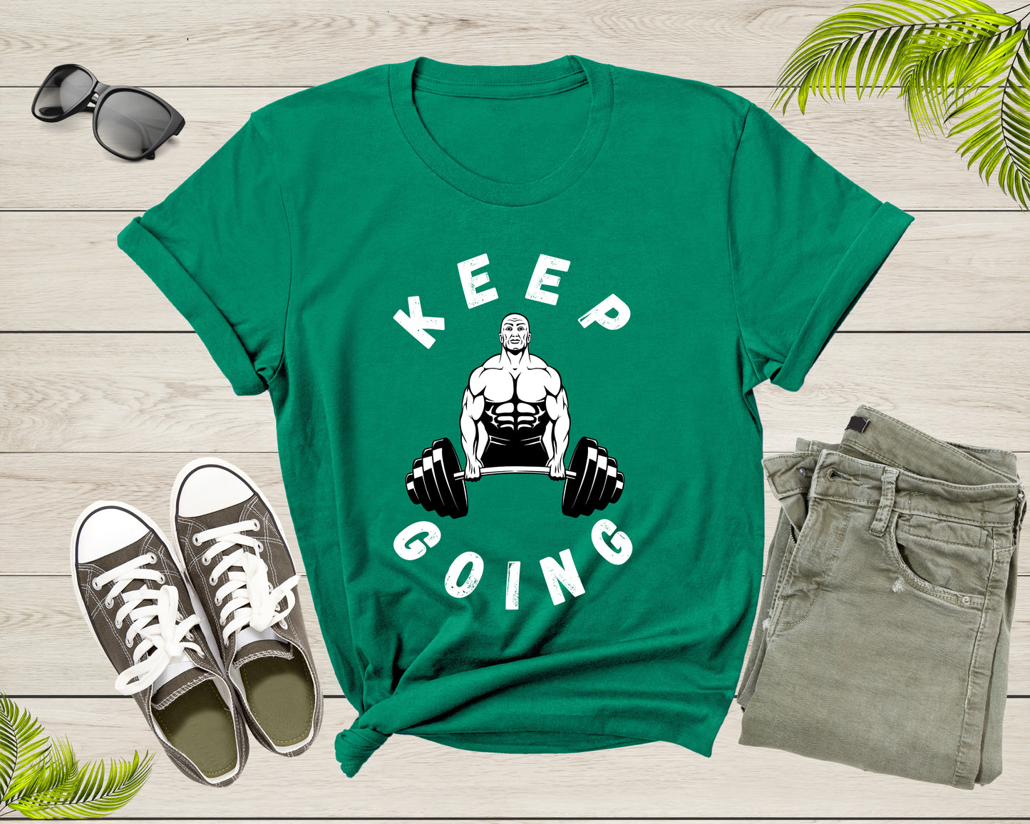 Keep Going Cool Motivational Quote Meme Weightlifter Power T-Shirt GYM Lover Gift T Shirt for Men Women Kids Boys Girls Teens Tshirt