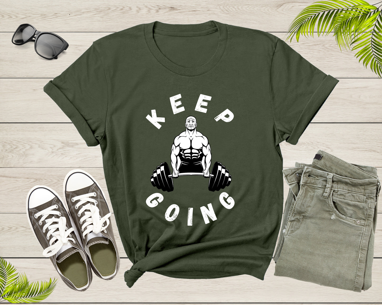 Keep Going Cool Motivational Quote Meme Weightlifter Power T-Shirt GYM Lover Gift T Shirt for Men Women Kids Boys Girls Teens Tshirt