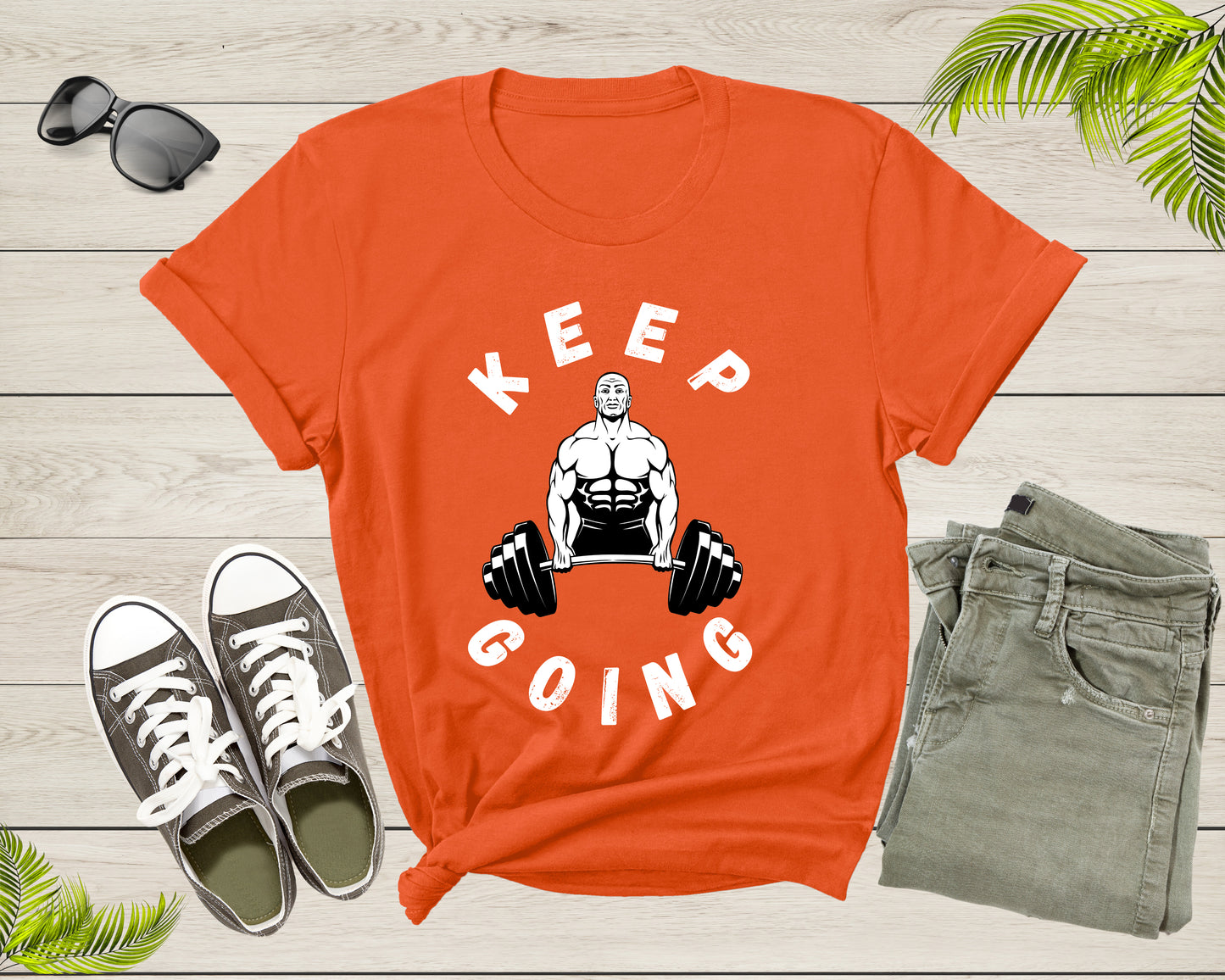 Keep Going Cool Motivational Quote Meme Weightlifter Power T-Shirt GYM Lover Gift T Shirt for Men Women Kids Boys Girls Teens Tshirt