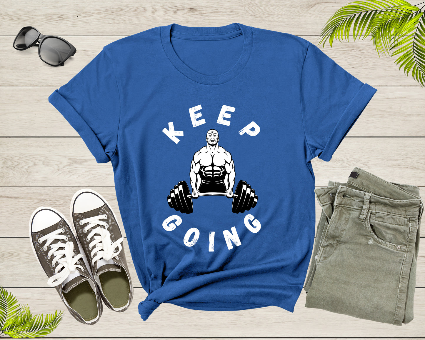 Keep Going Cool Motivational Quote Meme Weightlifter Power T-Shirt GYM Lover Gift T Shirt for Men Women Kids Boys Girls Teens Tshirt