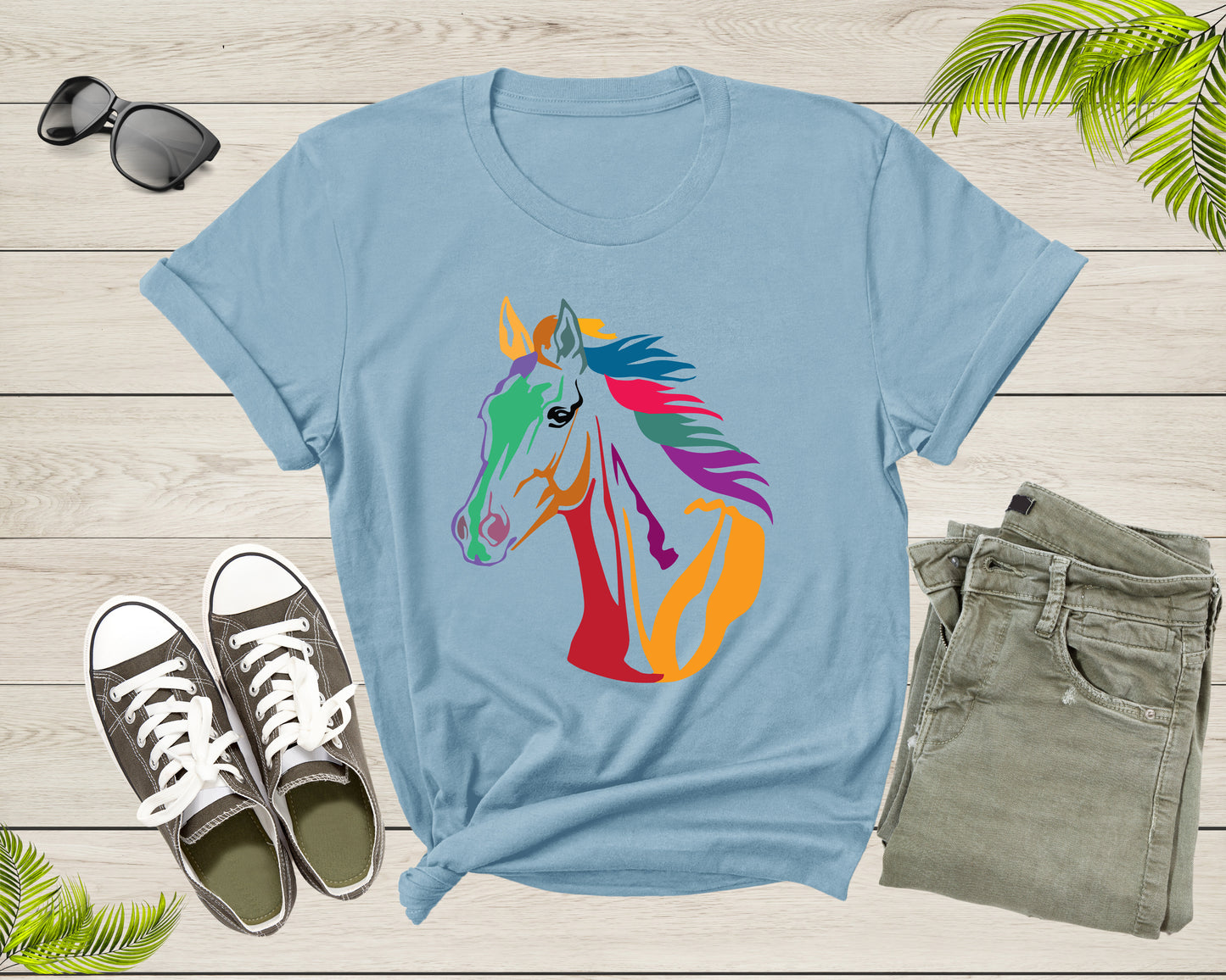 Cool Horse Pony Lover Gift Shirt For Men Women Kids Girls Boys Aesthetic Horse Lover Gift Ideas Tshirt Graphic Horse Head Silhouette T-shirt