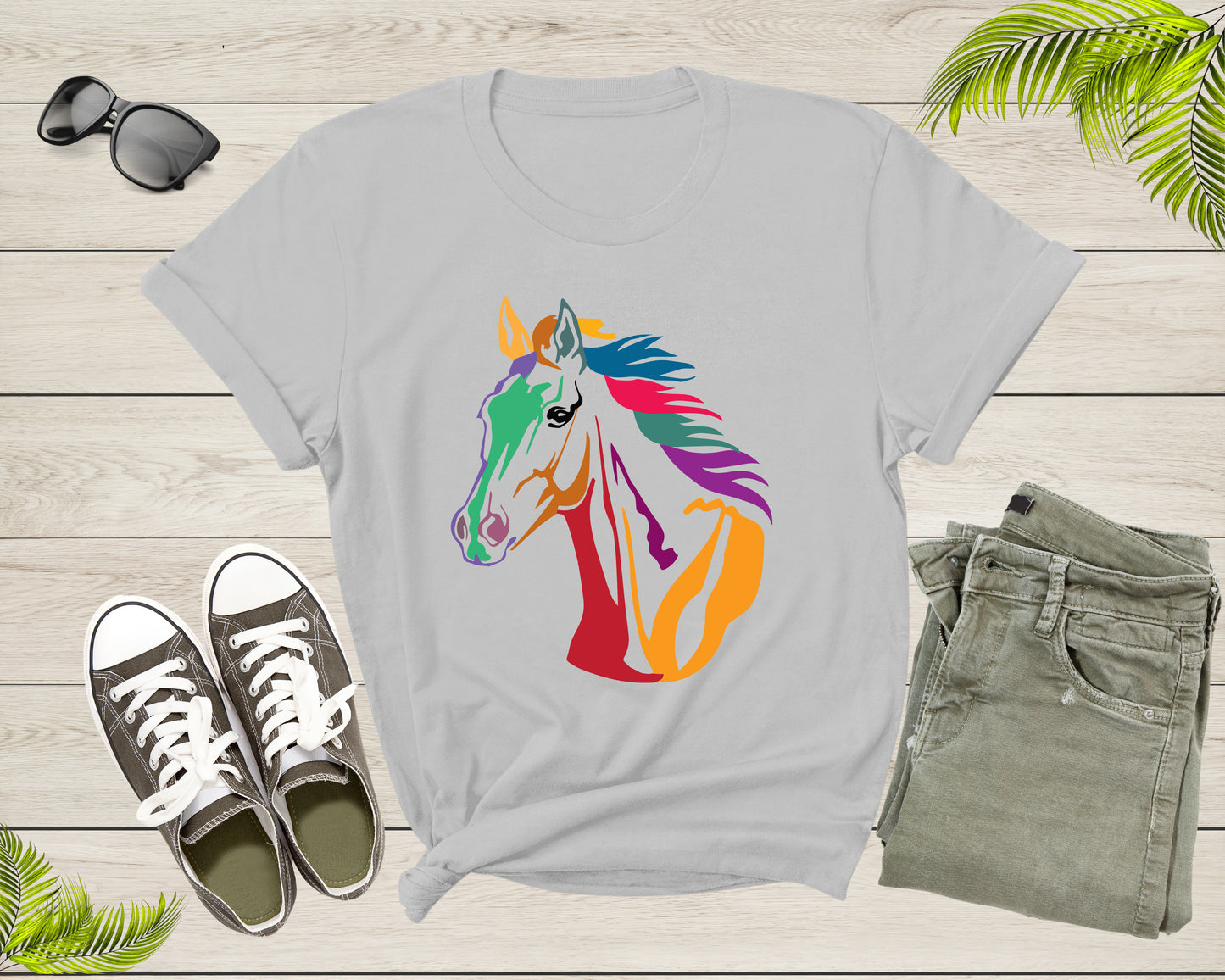 Cool Horse Pony Lover Gift Shirt For Men Women Kids Girls Boys Aesthetic Horse Lover Gift Ideas Tshirt Graphic Horse Head Silhouette T-shirt