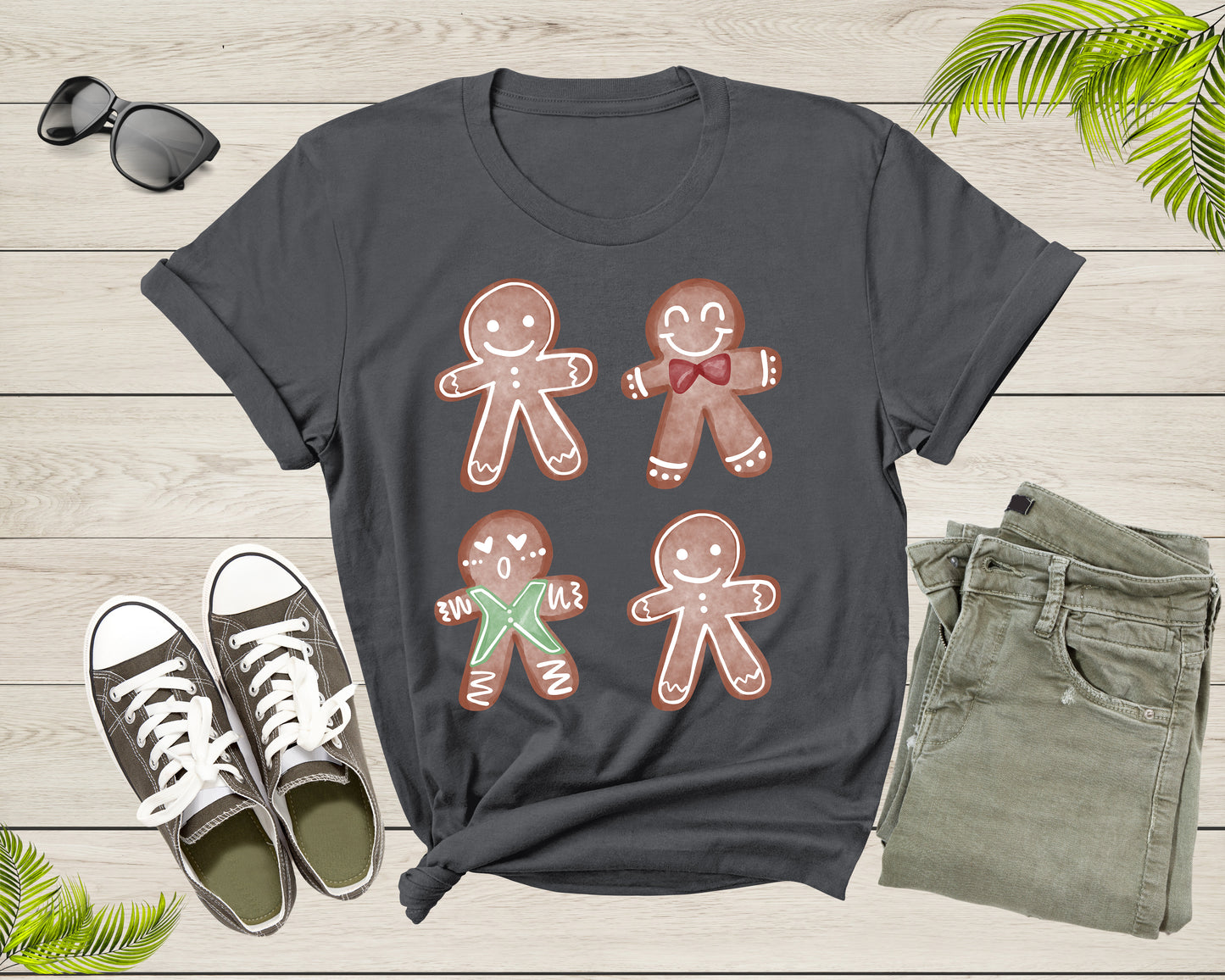Merry Christmas Cookies Xmas Gingerbread Man Dessert Design T-Shirt Christmas Lover Gift T Shirt for Men Women Kids Boys Girls Teens Tshirt