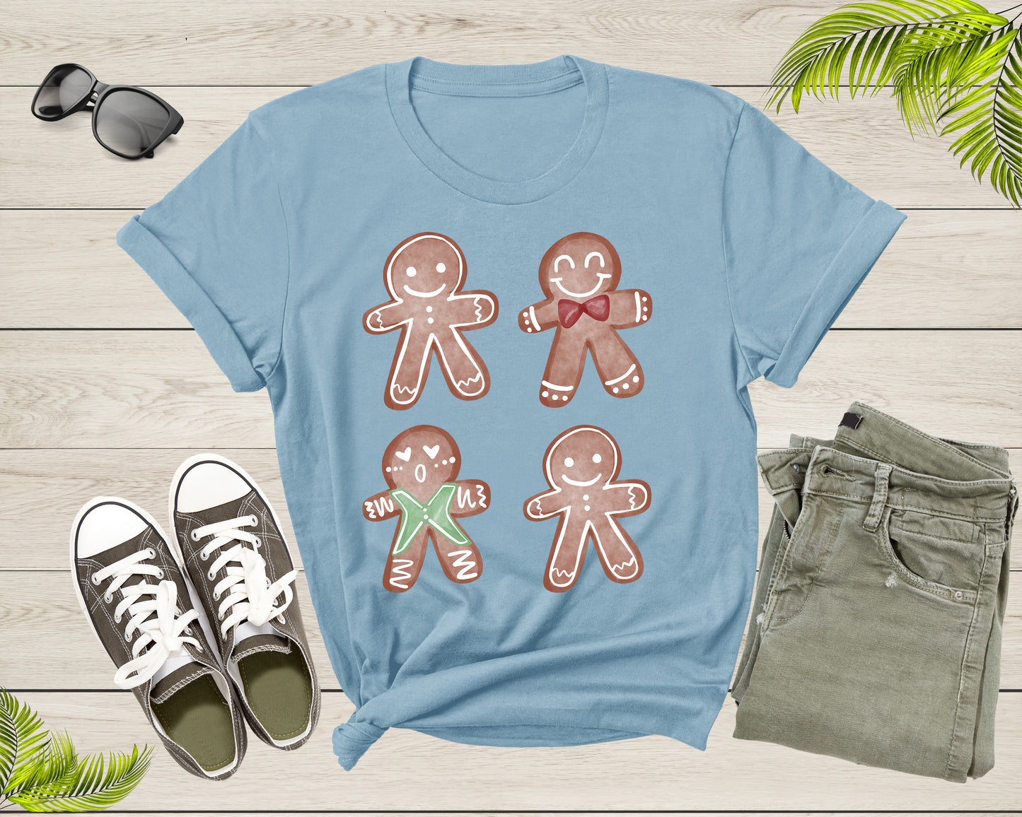 Merry Christmas Cookies Xmas Gingerbread Man Dessert Design T-Shirt Christmas Lover Gift T Shirt for Men Women Kids Boys Girls Teens Tshirt