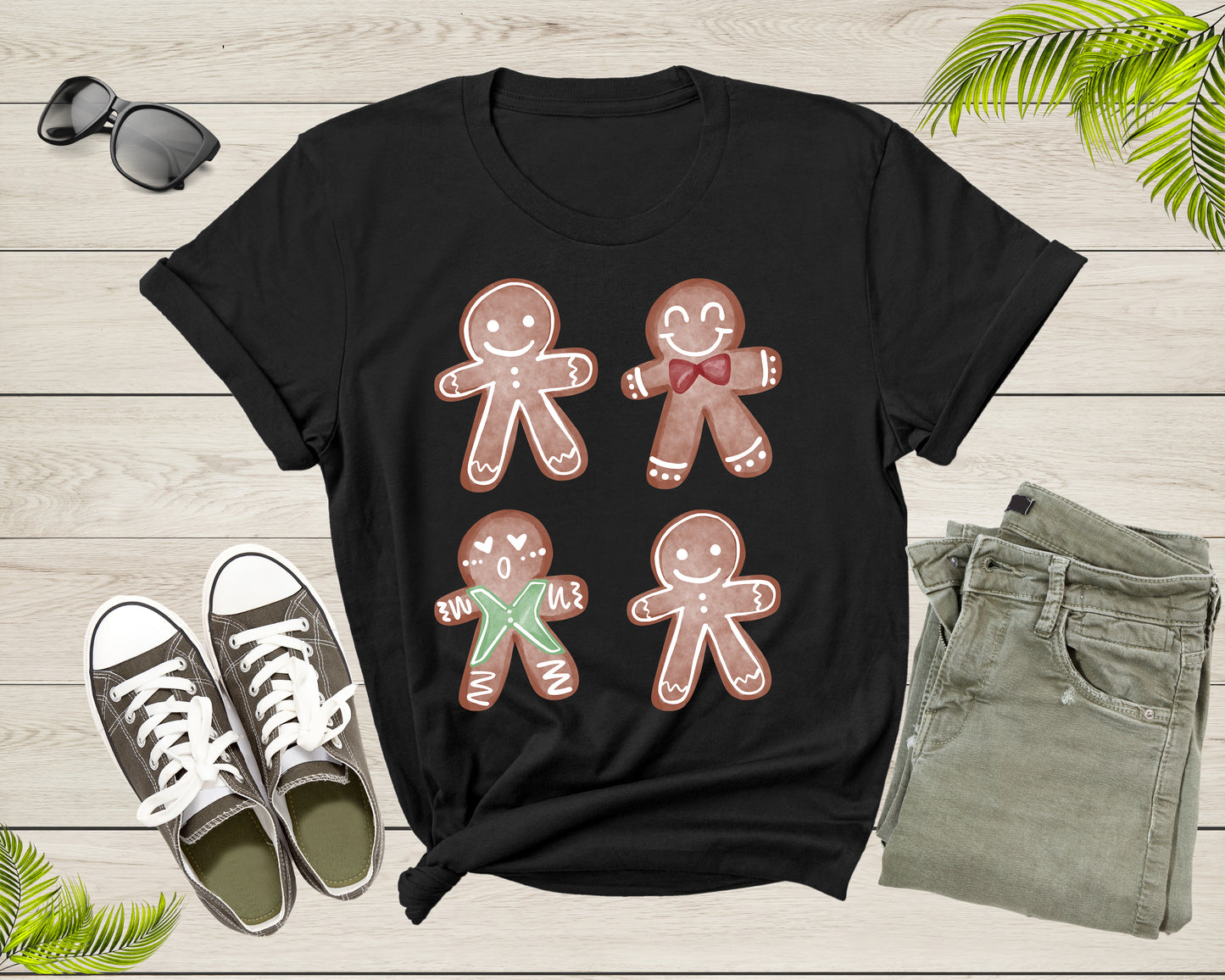 Merry Christmas Cookies Xmas Gingerbread Man Dessert Design T-Shirt Christmas Lover Gift T Shirt for Men Women Kids Boys Girls Teens Tshirt