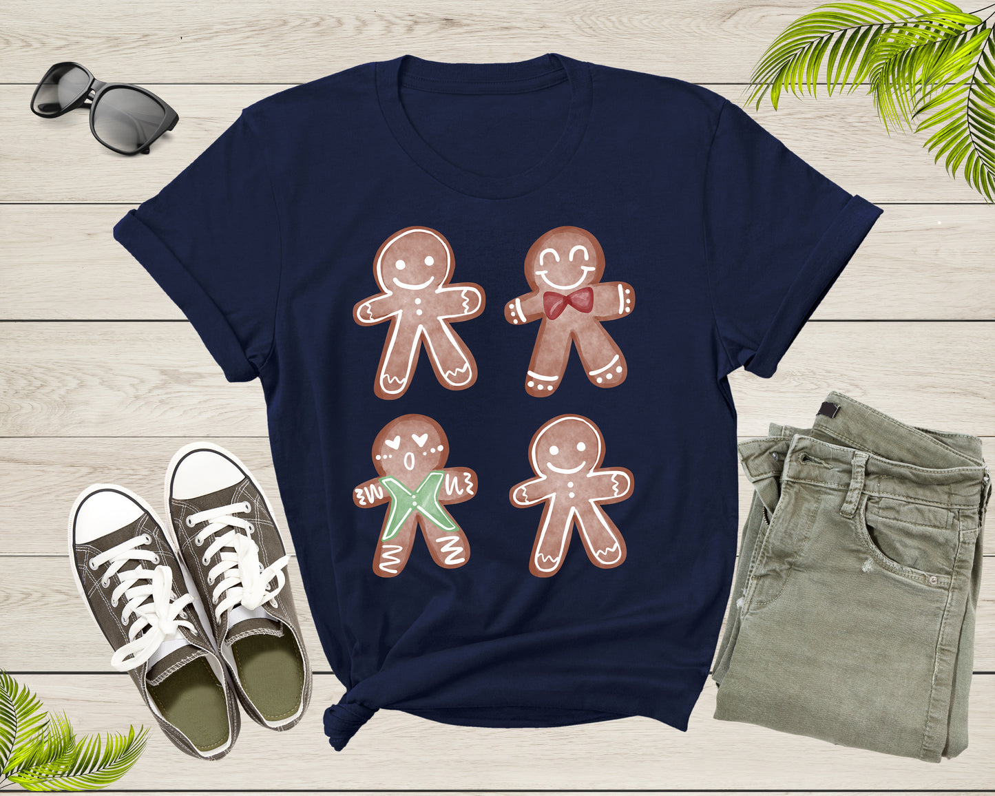 Merry Christmas Cookies Xmas Gingerbread Man Dessert Design T-Shirt Christmas Lover Gift T Shirt for Men Women Kids Boys Girls Teens Tshirt