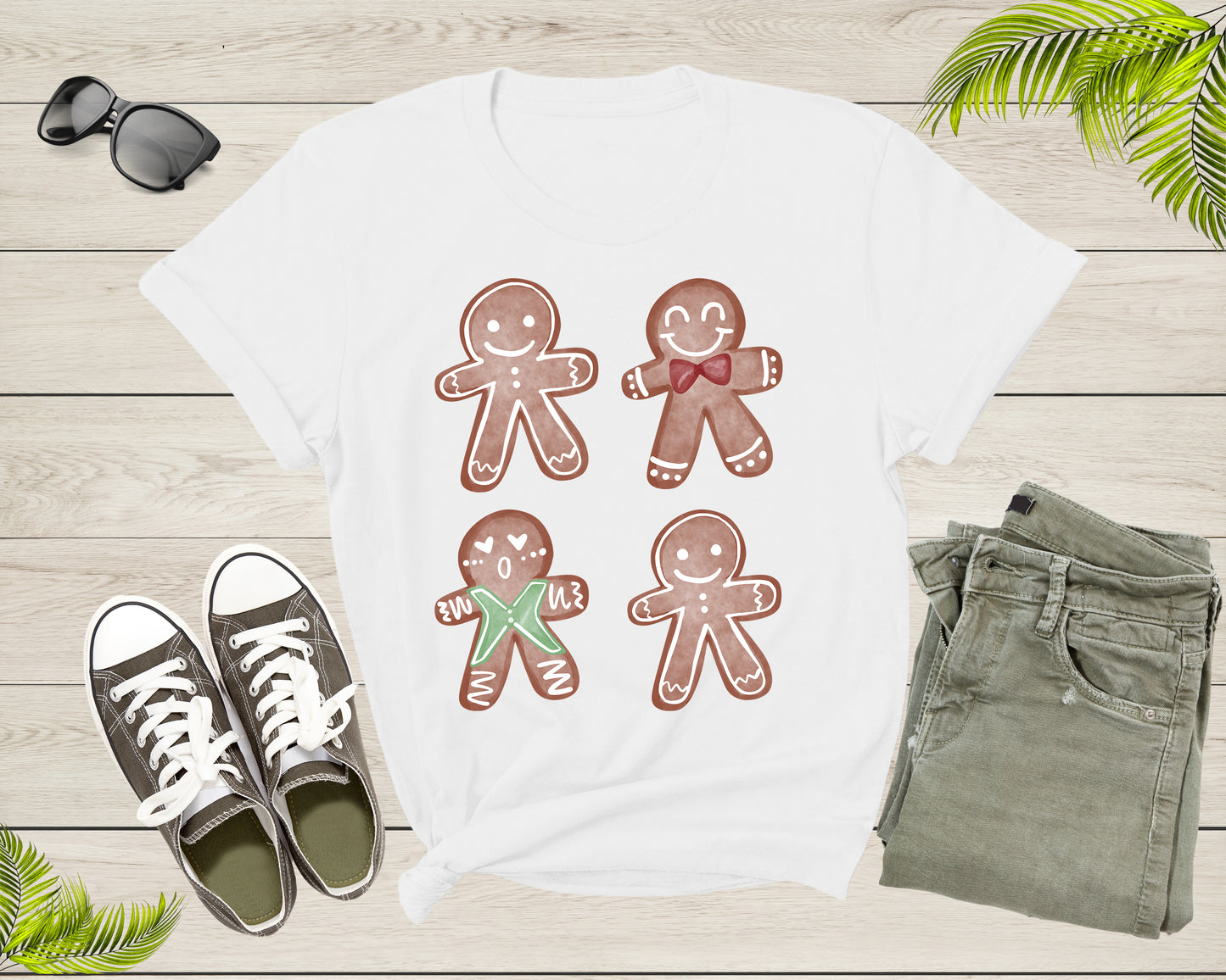 Merry Christmas Cookies Xmas Gingerbread Man Dessert Design T-Shirt Christmas Lover Gift T Shirt for Men Women Kids Boys Girls Teens Tshirt